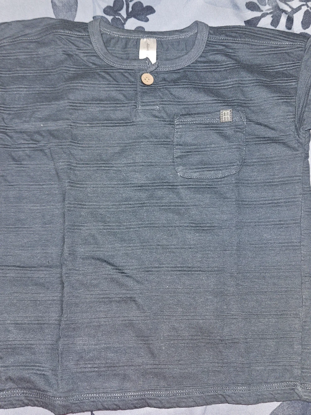 Striped  Blue Gray Toddler Shirt + Shorts Set